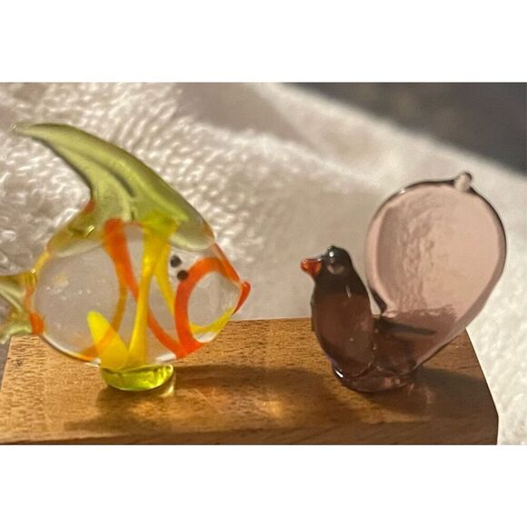 Vintage miniature blown glass fish and bird  art glass figurines - Picture 5 of 9